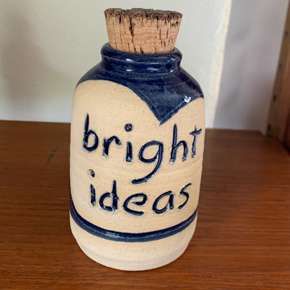 “Bright Ideas” Corked Clay Jar